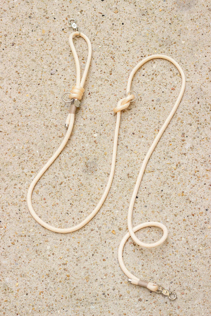 Laisse mains-libres en corde Cream