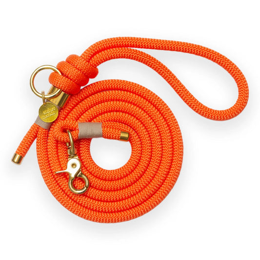 Neon Orange Rope Hands-Free Leash