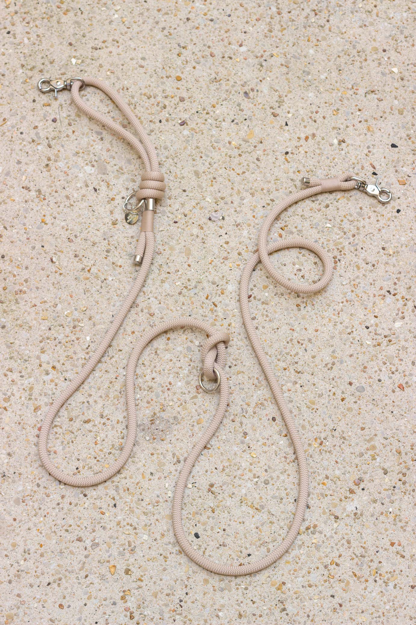 Laisse mains-libres en corde Latte