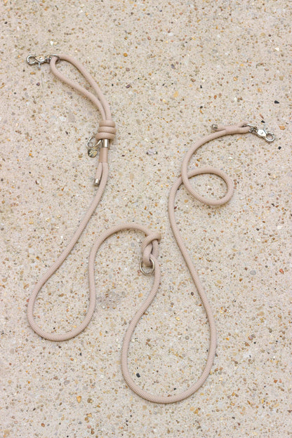 Laisse mains-libres en corde Latte