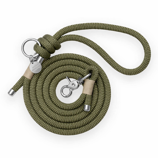 Laisse en corde Kaki