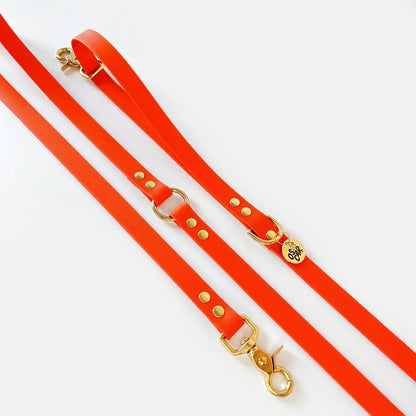 Neon orange multi-position Biothane leash