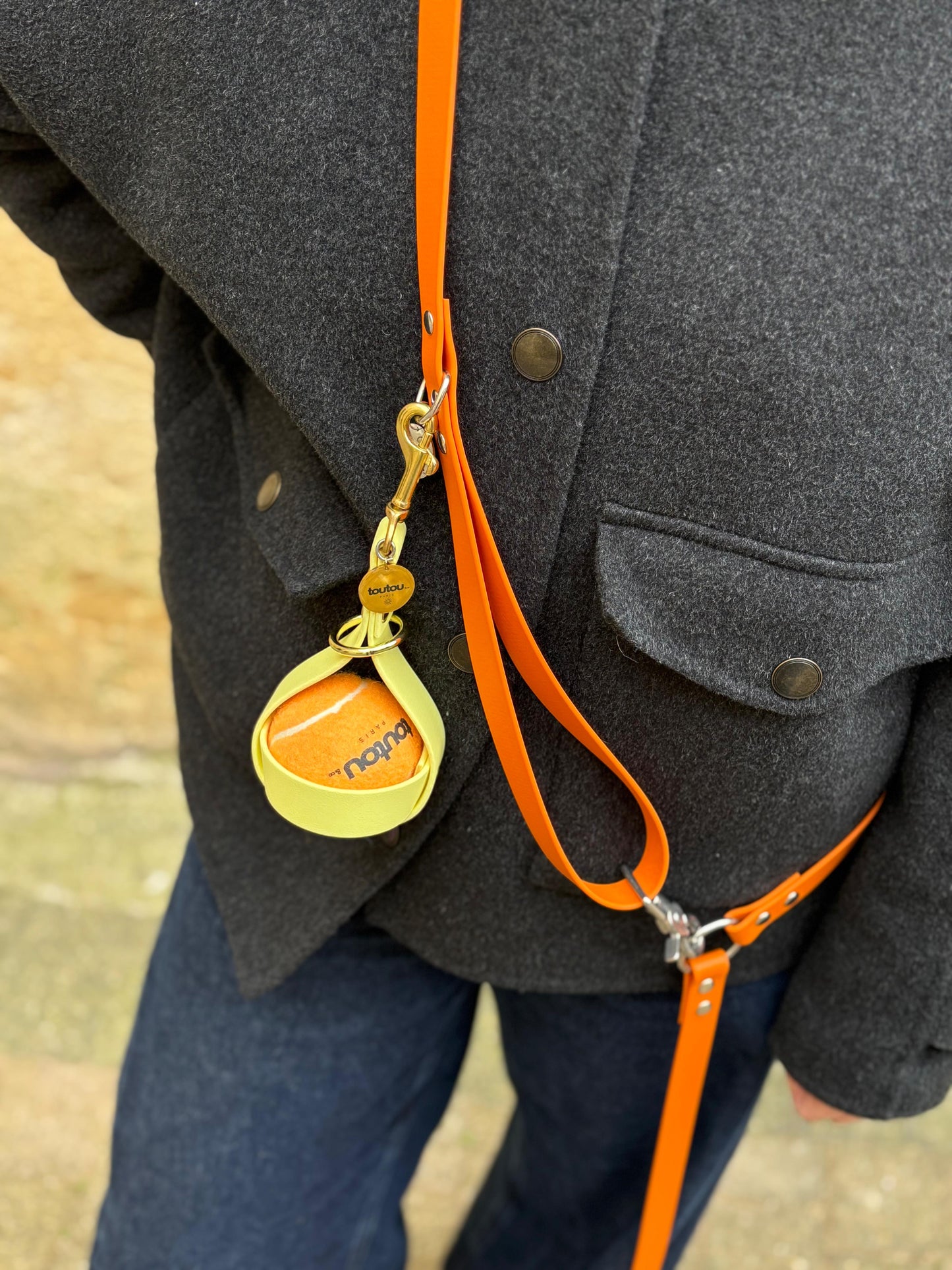 Biothane multi-position leash, orange