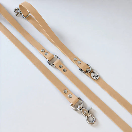 Laisse biothane multi positions Beige