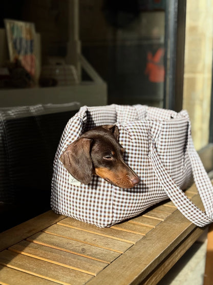 Sac de transport vichy marron