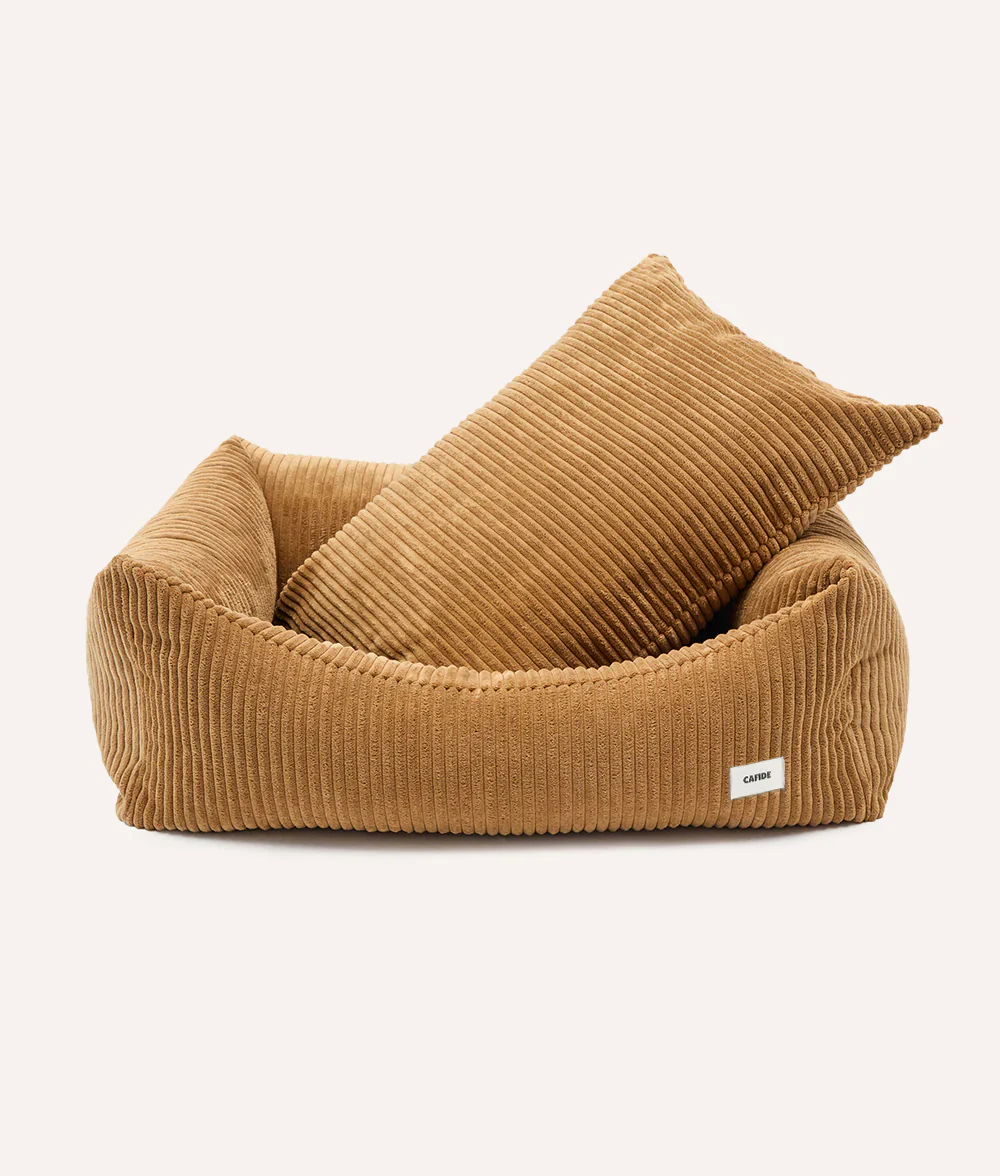 Khaki corduroy basket