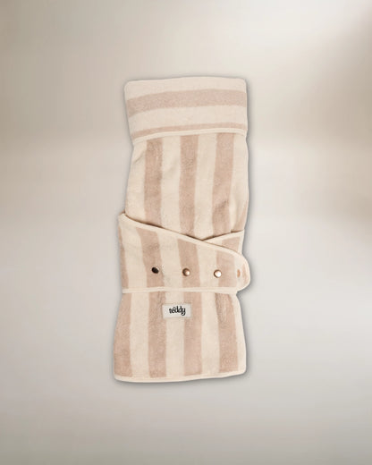 Peignoir pour chien à rayures beige