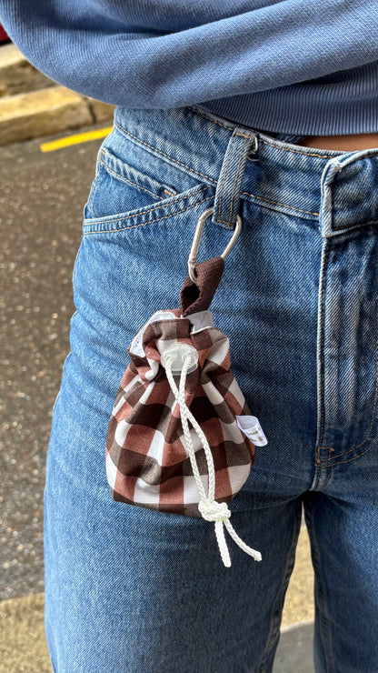 Pochette à friandises Vichy marron