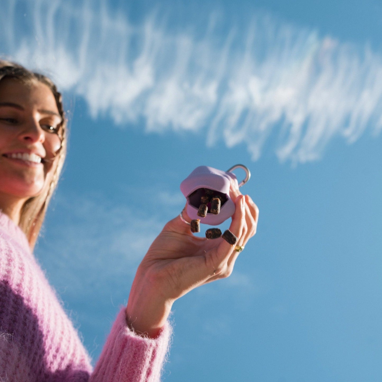 Coffret gourde + distributeur à friandises Lilas
