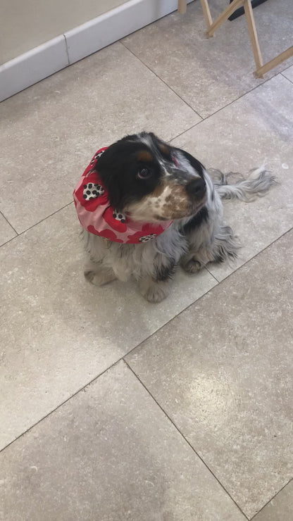 Red floral snood