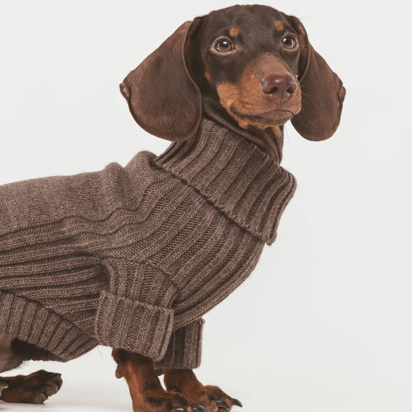 Brown wool and alpaca sweater
