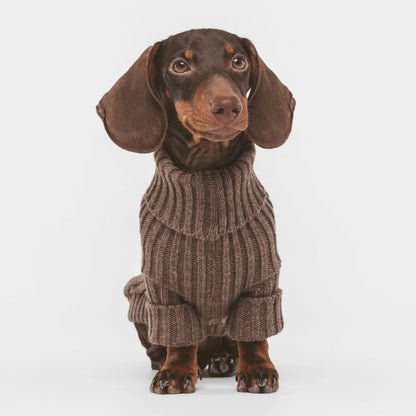 Brown wool and alpaca sweater