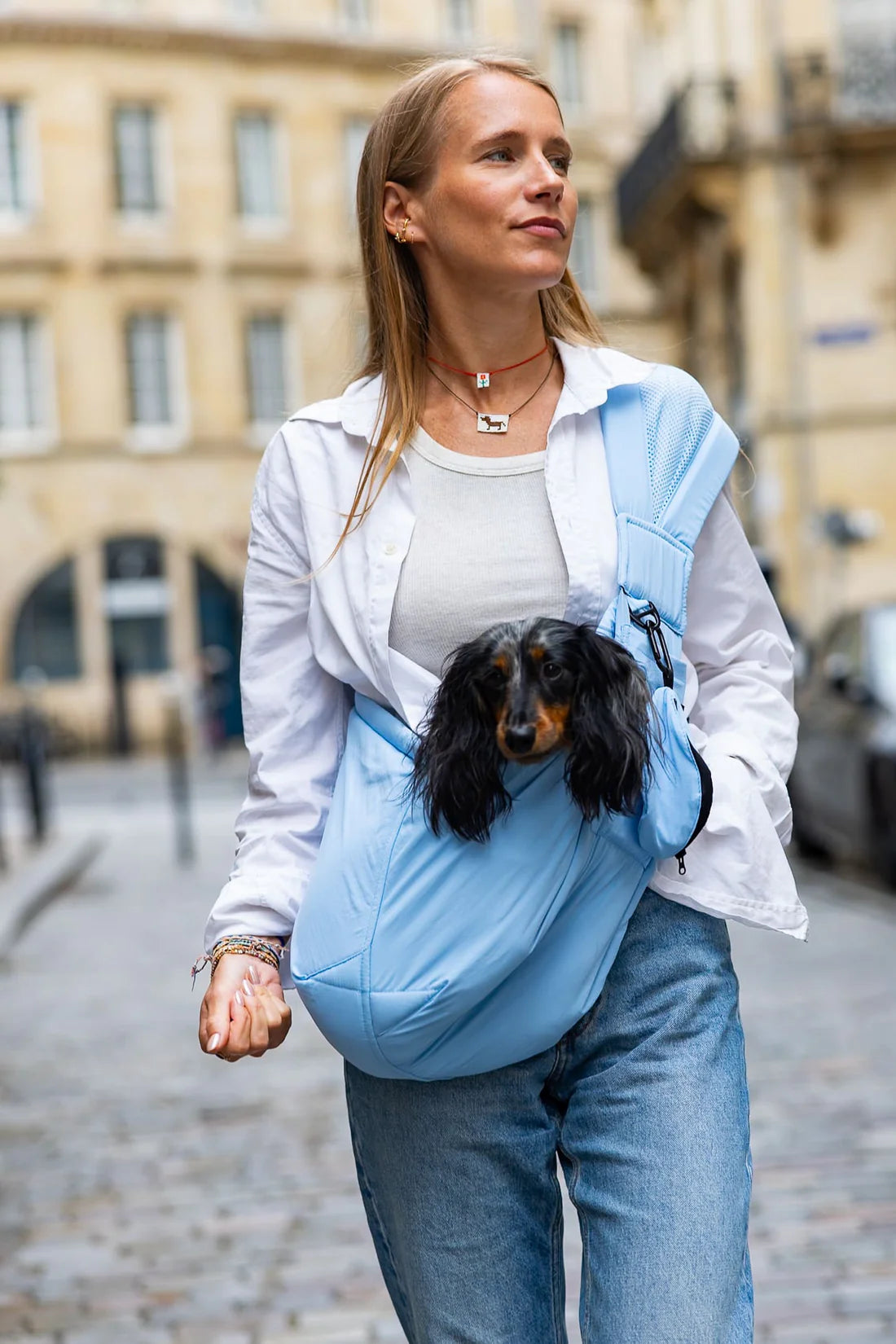 Sac de transport bandoulière - bleu clair