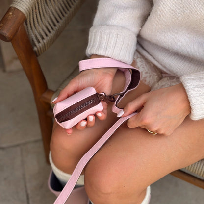 Distributeur de sacs à déjections rose et marron