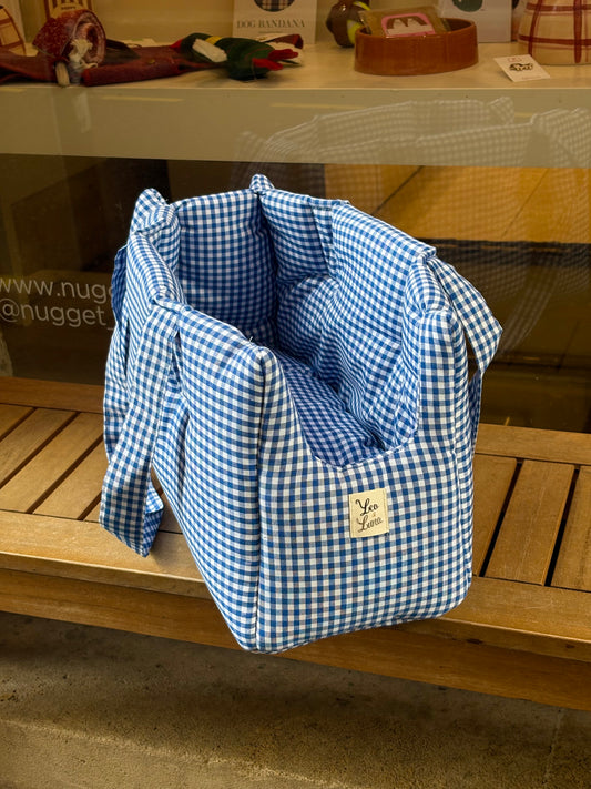 Sac de transport vichy bleu