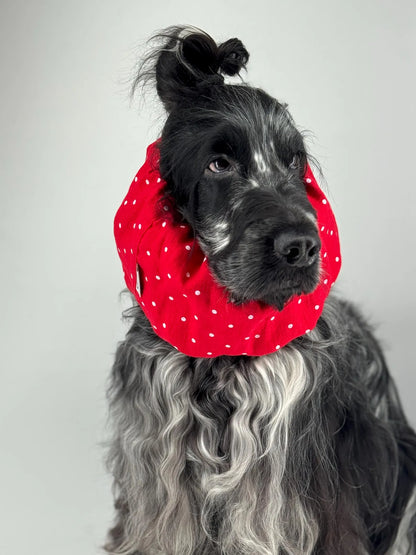 Snood rouge à pois