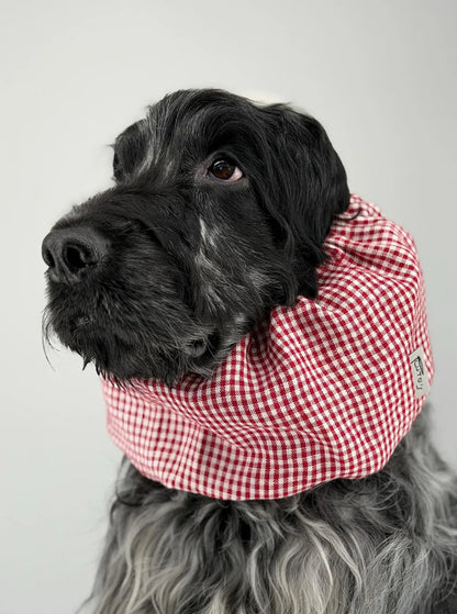 Snood vichy rouge en lin