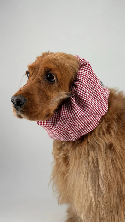 Snood vichy rouge en lin