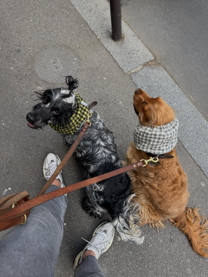 Snood vichy vert en lin