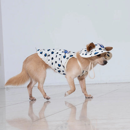 White and blue leopard bob